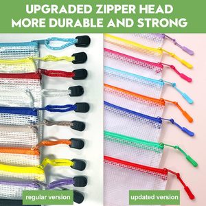 Câu đố lưu trữ dây kéo túi A3 A4 A5 17x12 inch Túi PVC tập tin túi lớn tái sử dụng dây kéo túi lưới cho tổ chức - Product Image 2