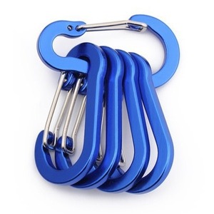Ztc071 02 Aluminum Alloy Carabiner 5x2.6cm Flat Button Backpack <b>Water</b> <b>Bottle</b> Hook Multi Color Outdoor Use - Product Image 2