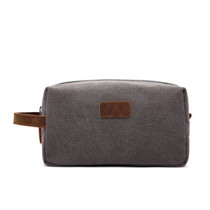 Offre Spéciale Portable rasage Dopp Kit étui lavé toile <span class=keywords><strong>cuir</strong></span> voyage trousse de toilette pour hommes personnalisé en <span class=keywords><strong>cuir</strong></span> fermeture éclair sac ISO 9001 - Product Image 4