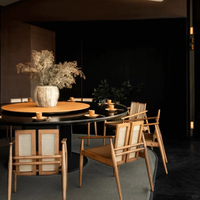 Ensemble table et chaises de restaurant de luxe moderne Songdesign, sur mesure, pour hôtel, café, centre commercial, bar en bois massif, garantie 5 ans