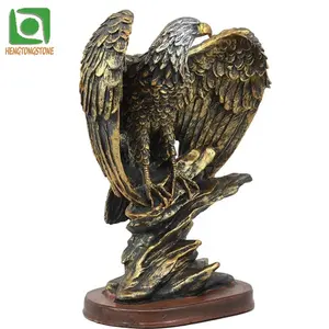 Moderne Kunst Große Bronze Metall Messing Spreading Wings Eagle Skulptur