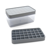 Base en silicone à démoulage facile, système press-to-pop, 32 cubes par plateau, bac de rangement et cuillère, sans BPA, empilable, pour whisky