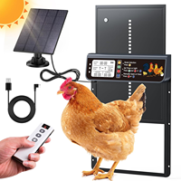 Solaire Automatique Poulailler Porte LCD Minuterie Lumière Capteur Télécommande Anti Pincement Al Alliage Volaille Ferme Accessoire