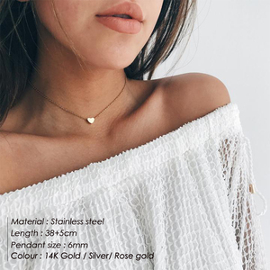 EManco-collar de corazón de acero inoxidable para mujer, Gargantilla corta, cadena, <span class=keywords><strong>accesorios</strong></span> al <span class=keywords><strong>por</strong></span> mayor - Product Image 3