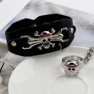 Accesorio de Joyería para <span class=keywords><strong>Cosplay</strong></span>, Brazalete de Cuero PU de Anime, Personaje de Dibujos Animados, <span class=keywords><strong>Akatsuki</strong></span>, <span class=keywords><strong>Sasuke</strong></span>, Kakashi, Brazalete de Aleación con Anillo - Product Image 4