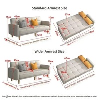 Dareko AR80 2-3-Sitzer Komfortables Modernes Modulares Ecksofa-Bett Sessel mit Stoffbezug Holzbeine für Apartments