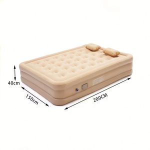 Matelas gonflable rapide en PVC souple avec pompe intégrée et oreiller, pliable, portable, design moderne, pour camping, extérieur, chambre, parc - Product Image 1