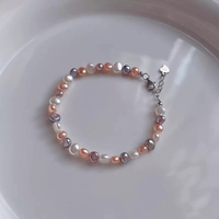 Collier de perles d'eau douce en forme d'alien, blanc pâle et violet, avec chaîne de collier et collier dopamine améliorant l'humeur