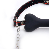 InnerBloom BDSM Silikon-Knochen-Mundknebel mit Nippelklemmen und Kette für Erwachsenen-Stimulation Bondage Sexspielzeug für Mann und Frau