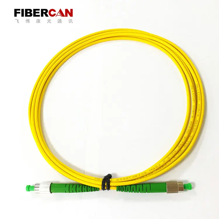 Fiber óptica fc fc, jumper de fibra óptica simples, cabo de remendo de fibra óptica monomodo