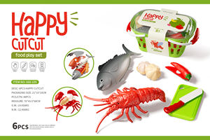 Jouets de <span class=keywords><strong>cuisine</strong></span> éducatifs pour enfants : ensemble de fruits, légumes, homards et thon en plastique pour jeu d'imitation préscolaire - Product Image 6