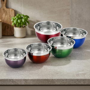 Bol à mélanger les couleurs en acier inoxydable, écologique, style classique - Product Image 3