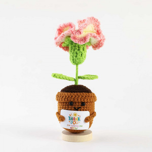 Offre Spéciale personnalisé mignon fil tissé à la main Crochet tournesol plante en pot bureau décor à la maison cadeau pour toutes les Occasions - Product Image 6