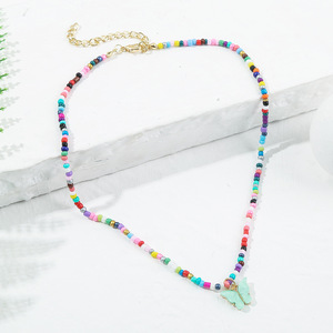 Collier ras du cou perlé bohème coloré Collier papillon champignon fleur espoir heureux à <span class=keywords><strong>ma</strong></span> fille - Product Image 2