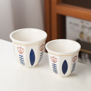Ensemble de tasses à café en céramique de Chine osseuse de style européen 7oz service à thé de l'après-midi émaillé bleu et or pour les <span class=keywords><strong>parents</strong></span> de cadeau de thé pour les femmes - Product Image 5