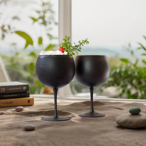 2023 nuevo Popular mate negro <span class=keywords><strong>Gin</strong></span> <span class=keywords><strong>Tonic</strong></span> vidrio diseño moderno copas de vino logotipo personalizado - Product Image 5