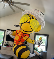 Grand lancement 2M AIRTECH Danseur d'air gonflable abeille jaune en tissu Oxford résistant aux intempéries pour événement disco