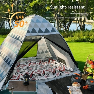 Carpa de <span class=keywords><strong>Playa</strong></span> Piramidal de Apertura Rápida con Un Solo Toque, con Varillas de Acero, Resistente al Viento y al Sol, Tela con Revestimiento Plateado, para Uso en las Cuatro Estaciones - Product Image 3