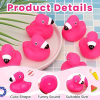 12 canards flamants roses en plastique, jouets de bain flottants et grinçants, cadeaux de fête prénatale, décoration de gâteau, décoration de salle de classe