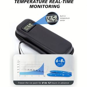 Large Capacity EVA Waterproof Portable <b>Cooler</b> Case Zipper Closure Insulin Pen Temperature Display for Diabetes Storage - Product Image 6