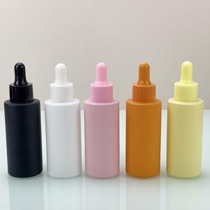 50ml 80ml 100ml Frosted White Black Round Flat Shoulder Essential Oil <b>Bottle</b> with Dropper Cap - Product Image 5