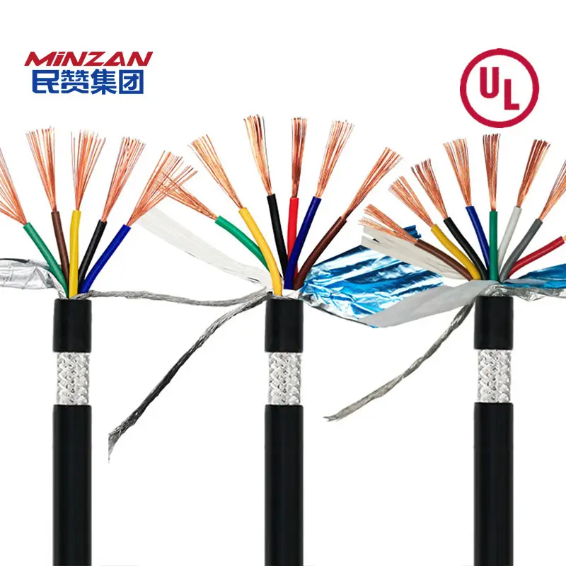 UL2464 0.5mm 0.75mm 1.5mm 2.5mm 4mm 6mm 2/3/4/5/6 core 24AWG 26AWG câble de blindage de signal de contrôle de fil électrique en cuivre avec blindage