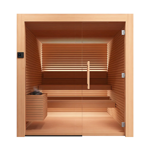 ساونا داخلية عالية الجودة لأربعة أشخاص مصنوعة من خشب الهيملوك الكندي - Product Image 1