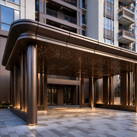 Panneau de façade en aluminium courbé sur mesure, forme spéciale, revêtement en aluminium pour la décoration des murs extérieurs des magasins