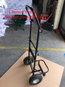 Yüksek kaliteli 80kg gaz oksijen silindiri arabası/paslanmaz çelik tekerlek ile hareketli silindir çelik el arabası kamyon - Product Image 2