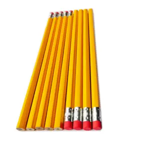 EN71/FSC crayons en bois standard crayons avec logo personnalisé avec gomme