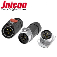 Jnicon konektor kabel MJ24 30A 500V, konektor daya dudukan Panel 3pin tahan air