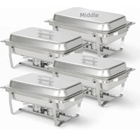 Chafing Dish Buffetset 8QT Elektrisch RVS Ecologisch Rechthoekige Grote Pannen Voedselwarmer Brandstofhouder Catering