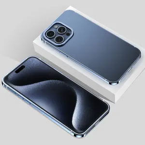 Ultra-thin Titanium Metal Phone Case Aluminum Alloy Frame Phone Cases For Iphone 15 Pro Max With Metal Electroplate Frame