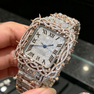 Hip Hop Business Square Case Stainless Steel Square Case Moissanite Diamond Automatic Mechanical Movement Style Sapphire <b>Crystal</b> - Product Image 4