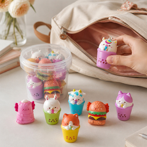 Juguetes Sensoriales de Espuma PU de Animales de Dibujos Animados Boba Squishy de Venta al por Mayor, de Subida Lenta, Recompensas para el Aula para Niños - Product Image 4