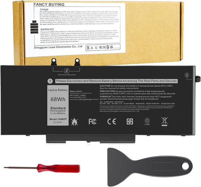 68Wh 3HWPP Laptop Battery Replacement 5410 5510 54013551 7706 2-in-1 17 7500/7506 2-in-1 10X1J N2NLL 1VY7F 451-BCMN