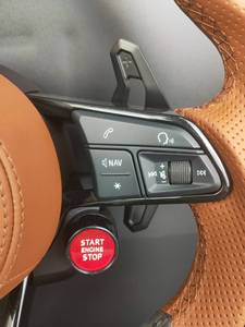 Volant de voiture sport personnalisé en cuir marron avec boutons de démarrage/arrêt et de sélection de mode de conduite pour modèles <span class=keywords><strong>Audi</strong></span> - Product Image 3