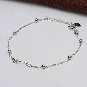 แหวนเงินแท้ S925 สไตล์ญี่ปุ่น-เกาหลี สร้อยข้อมือแฟนซีสำหรับผู้หญิง 6+14+18+1 รู สำหรับใส่ไข่มุก DIY เครื่องประดับ สร้อยข้อมือไข่มุก กำไลข้อมือ - Product Image 1