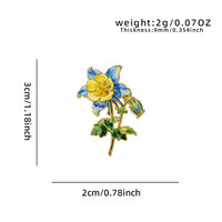Broche personnalisée en métal émaillé en forme de fleur de Columbine pour sacs et vêtements
