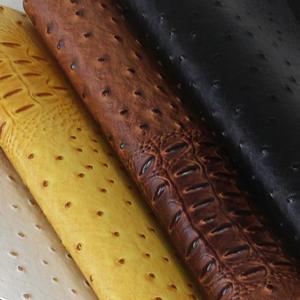 थोक उच्च गुणवत्ता वाले ओस्ट्रिक क्रोकोडाइल त्वचा बनावट कृत्रिम pvc सिंथेटिक चमड़े के कपड़े खिंचाव घरेलू वस्त्र - Product Image 4