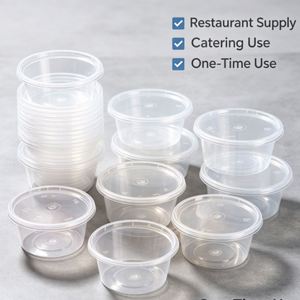 Gobelet à condiments jetable en plastique transparent, taille personnalisée, PP, pour les entreprises de plats à emporter - Product Image 4