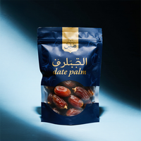 Sachet refermable personnalisé avec fenêtre pour dattes, noix de cajou et autres snacks – Emballage plastique Mylar pour dattes rouges