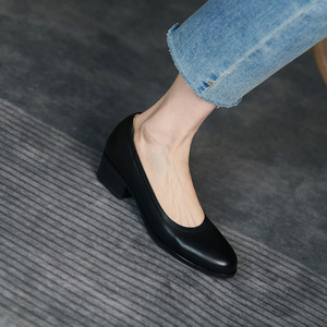 <span class=keywords><strong>Zapatos</strong></span> <span class=keywords><strong>de</strong></span> Tacón Grueso con Suela Suave y Cómodos para Mujer, Modelo 2025, Elegantes, para Azafatas, Tacón Alto, Punta Redonda, Versátiles y Profesionales - Product Image 4
