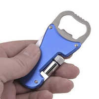 Porte-clés multifonction en acier inoxydable écologique, ouvre-bouteille, kit de survie en plein air, couteau de poche, lampe LED, promotion