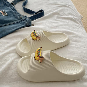 รองเท้าแตะแบบเปิดนิ้วเท้า Evergreen สำหรับผู้หญิง ฤดูใบไม้ร่วง/ฤดูหนาว พื้นหนาสองชั้น ทำจากผ้าขนสัตว์และผ้าฝ้าย กันลื่น - Product Image 3