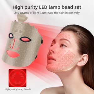 Masque facial à infrarouge pour la thérapie par la lumière rouge, contrôle tactile, masque en silicone pour le visage et le cou, soin de la peau, appareil de beauté à domicile - Product Image 5