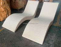 Chaises longues de piscine extérieure en forme de S, confort, villa, chaise de pont de piscine, lit en rotin, chaise de plage, chaise longue de luxe
