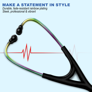 OTICA Double-Sided Cardiology <b>Stethoscope</b> | Class II CE Certified 5-Year Warranty Stainless Steel Rainbow Finish - Product Image 2