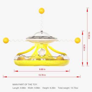 Commercio all'ingrosso Pet interattivo <span class=keywords><strong>Fancy</strong></span> Teaser cibo Feeder giradischi traccia ruotare Trackball giocattolo con palla a molla per i gatti - Product Image 6