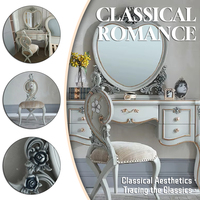 Haute qualité classique italien Design miroir Design maquillage bureau princesse en bois massif sculpture à la main commode pour chambre